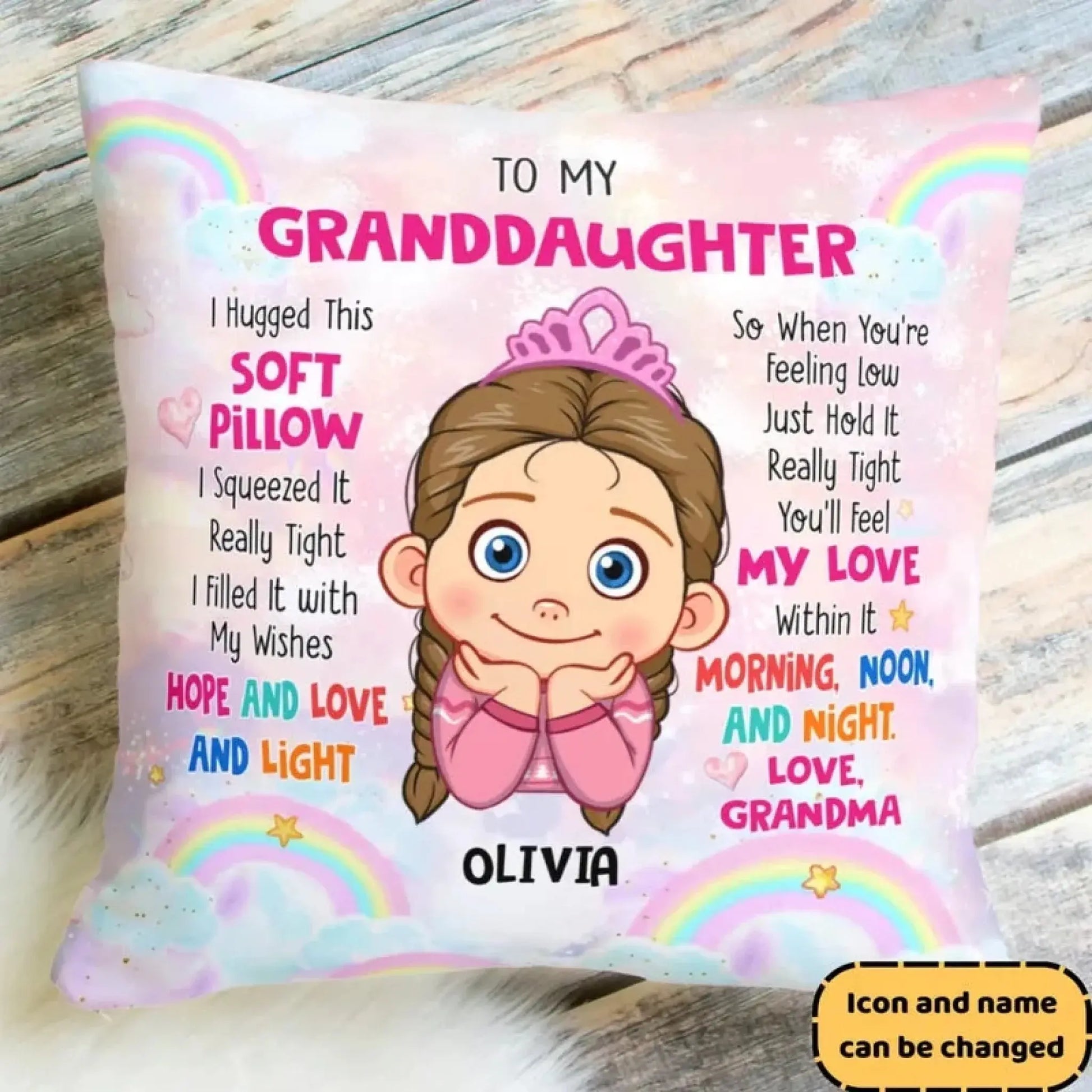 Personalized 'Hug This' Pillow - Grandma's Special Gift for Granddaughter  Ezcustomize