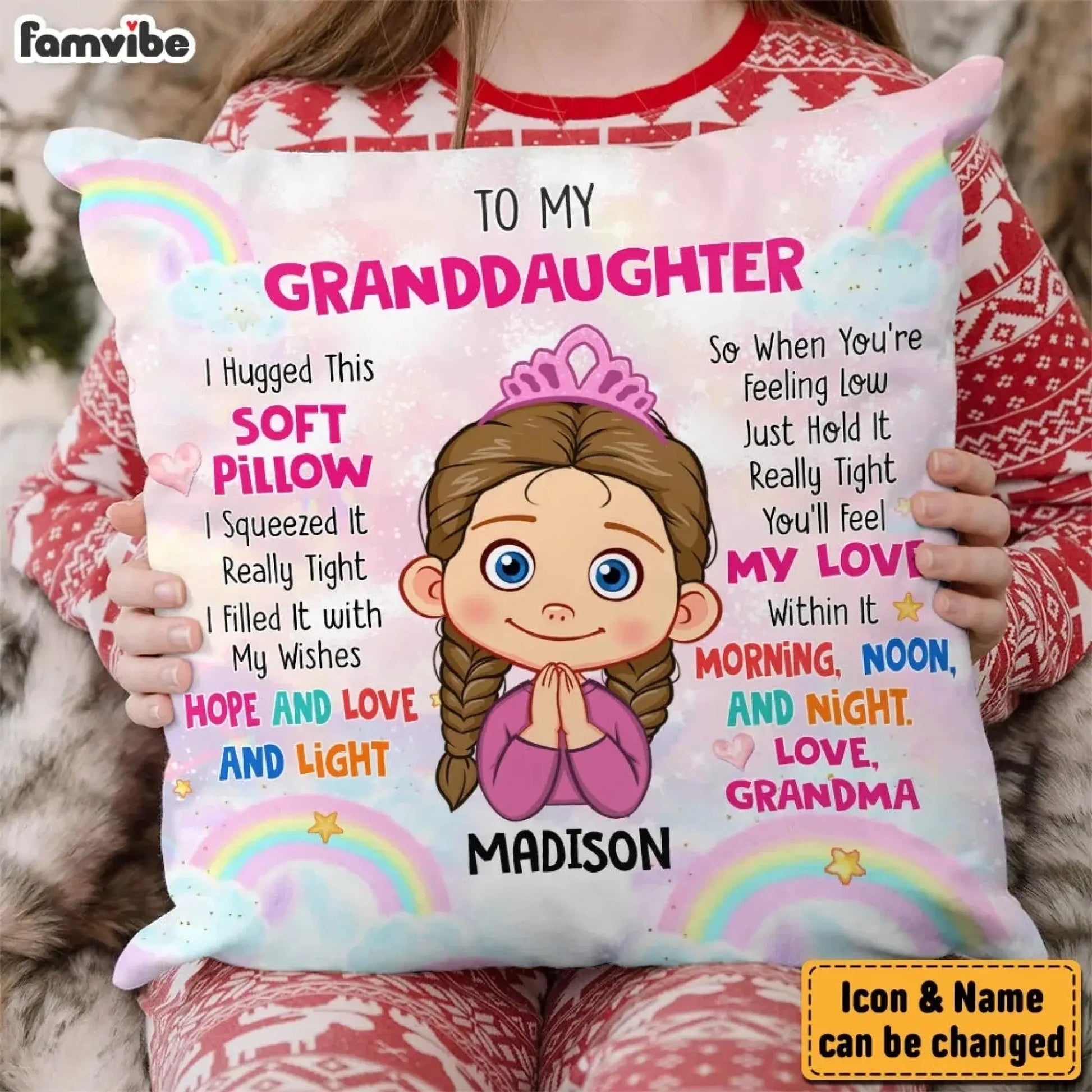 Personalized 'Hug This' Pillow - Grandma's Special Gift for Granddaughter  Ezcustomize