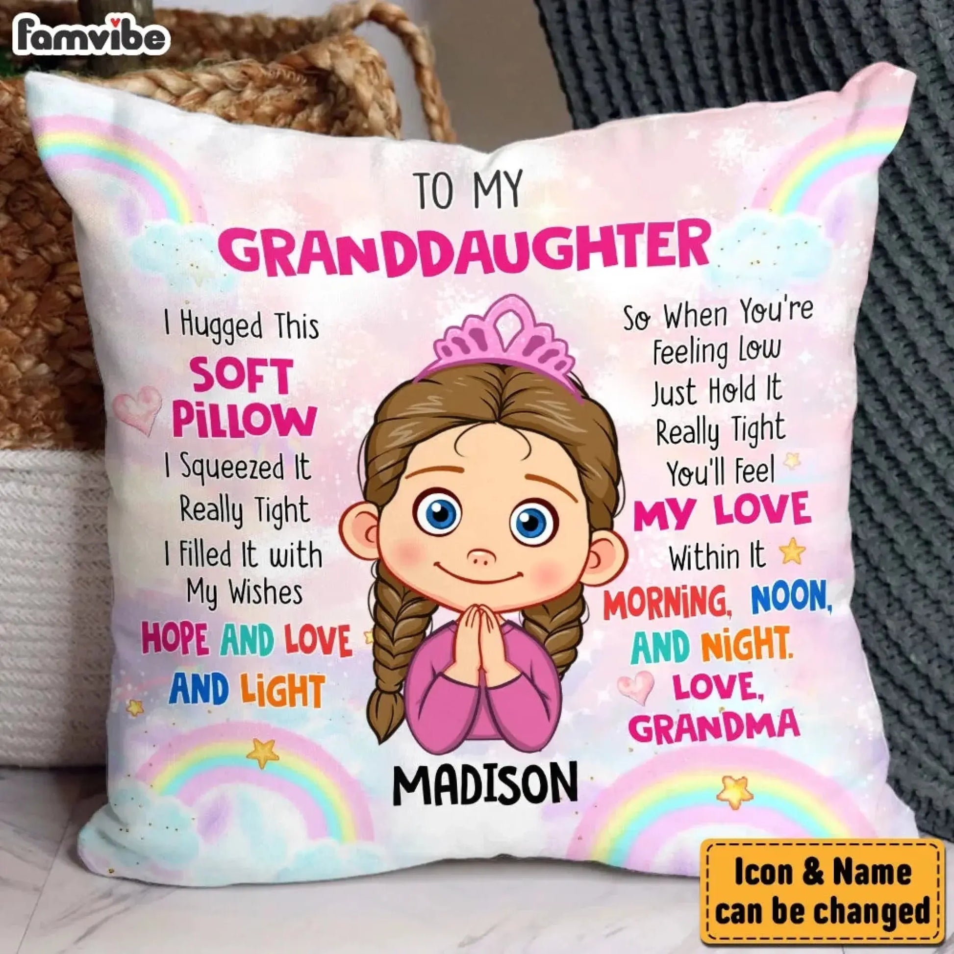 Personalized 'Hug This' Pillow - Grandma's Special Gift for Granddaughter  Ezcustomize