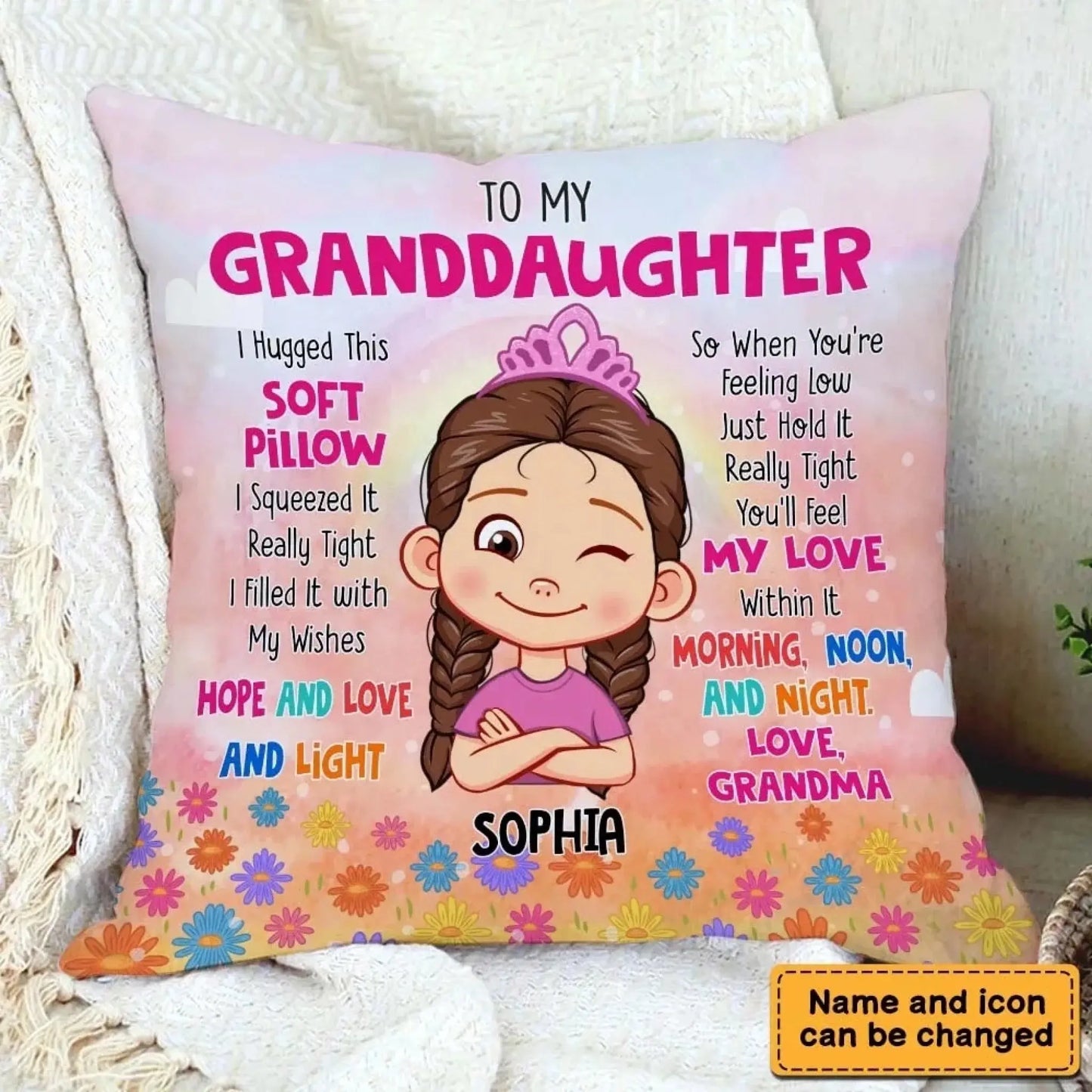 Personalized 'Hug This' Pillow - Grandma's Special Gift for Granddaughter  Ezcustomize