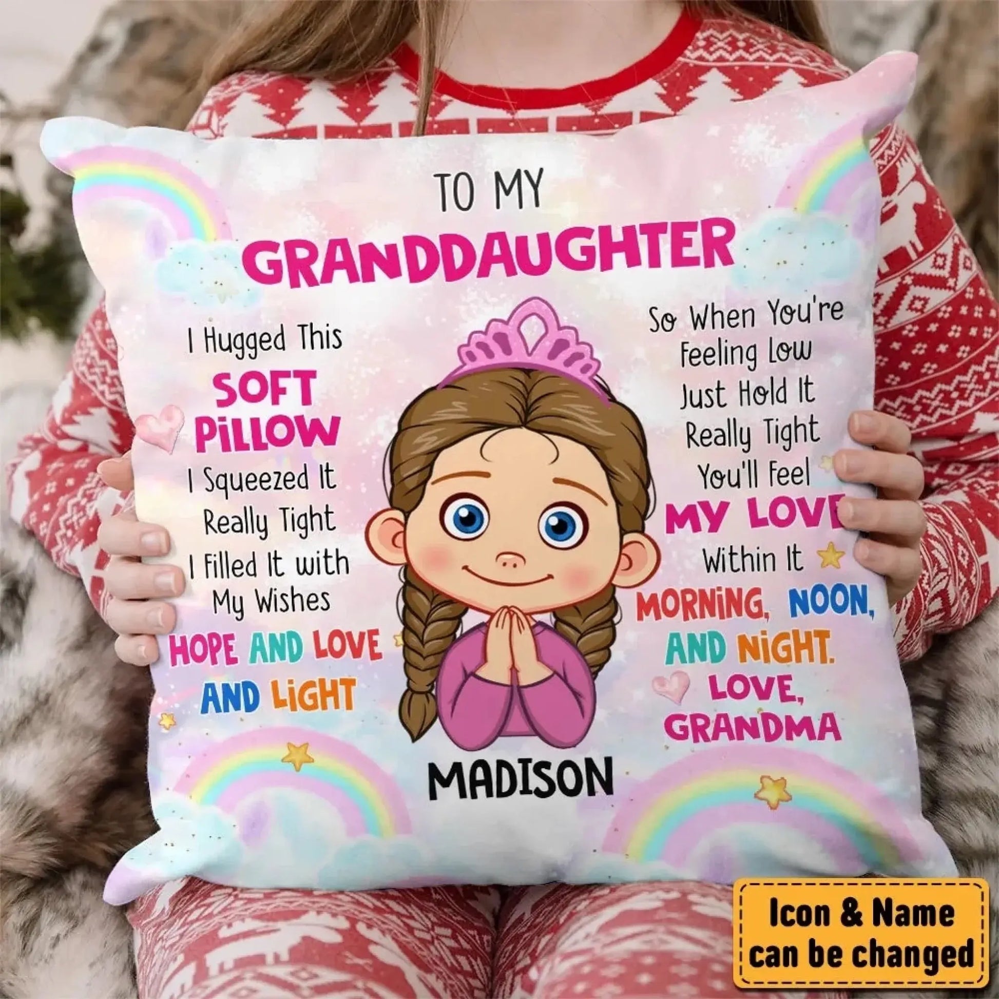 Personalized 'Hug This' Pillow - Grandma's Special Gift for Granddaughter  Ezcustomize