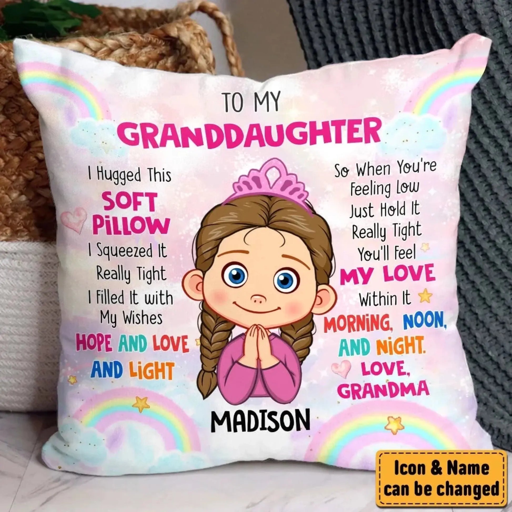 Personalized 'Hug This' Pillow - Grandma's Special Gift for Granddaughter  Ezcustomize