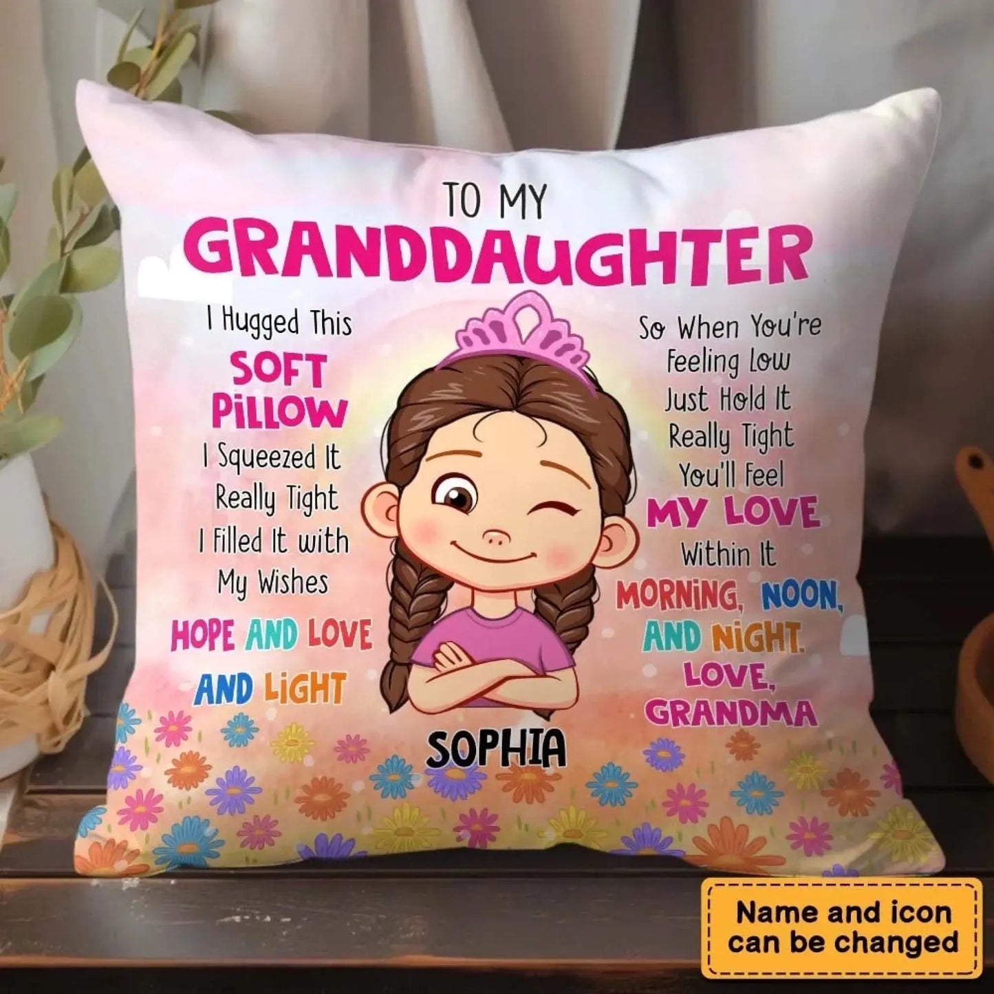 Personalized 'Hug This' Pillow - Grandma's Special Gift for Granddaughter  Ezcustomize