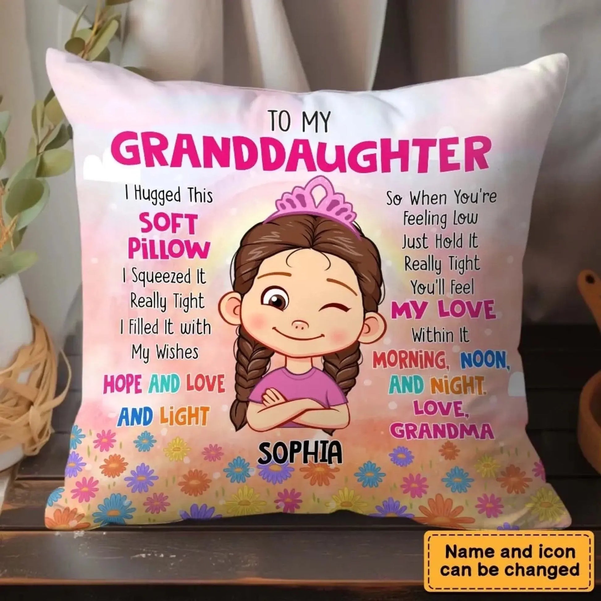 Personalized 'Hug This' Pillow - Grandma's Special Gift for Granddaughter  Ezcustomize