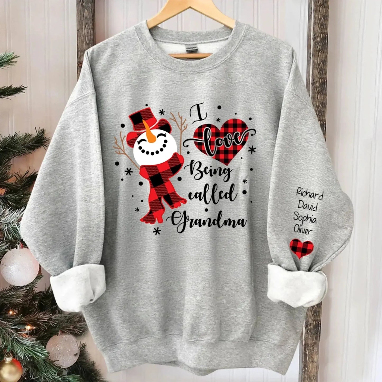 Personalized “I Love Being Called Grandma” Snowman Sweatshirt – Custom Christmas Gift for Grandma or Nana  Ezcustomize