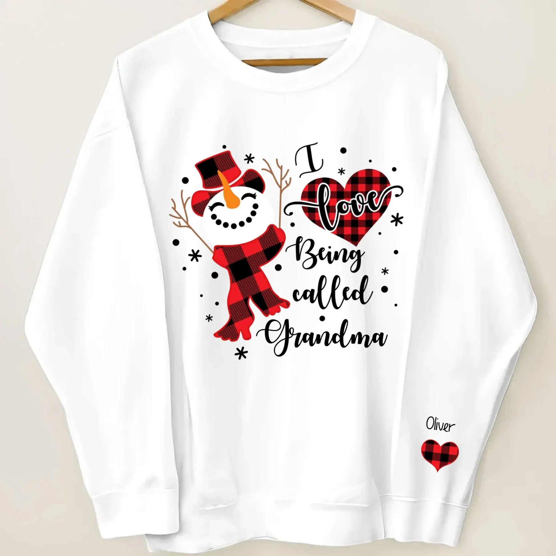 Personalized “I Love Being Called Grandma” Snowman Sweatshirt – Custom Christmas Gift for Grandma or Nana  Ezcustomize
