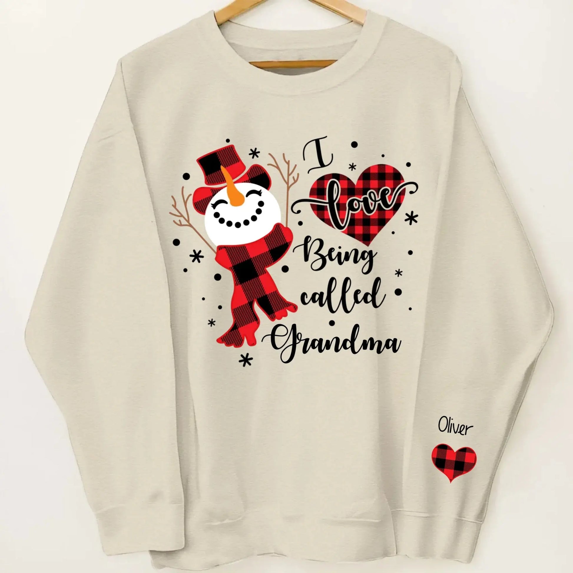 Personalized “I Love Being Called Grandma” Snowman Sweatshirt – Custom Christmas Gift for Grandma or Nana  Ezcustomize