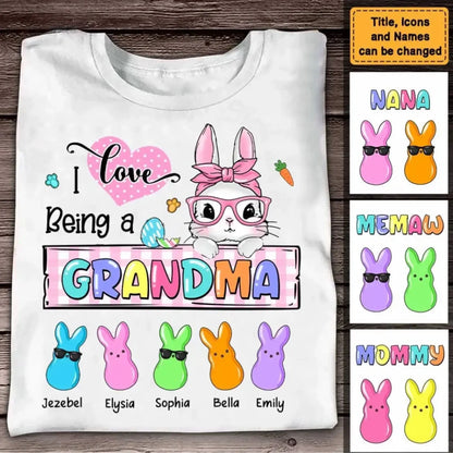 Personalized "I Love Being a Grandma" Easter Bunny Shirt – Custom Easter Gift for Grandma  Ezcustomize