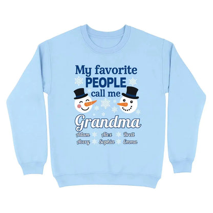 Personalized "My Favorite People Call Me Grandma" Sweatshirt – Custom Grandma Shirt with Kids' Names – Family Love Gift for Grandma  Ezcustomize