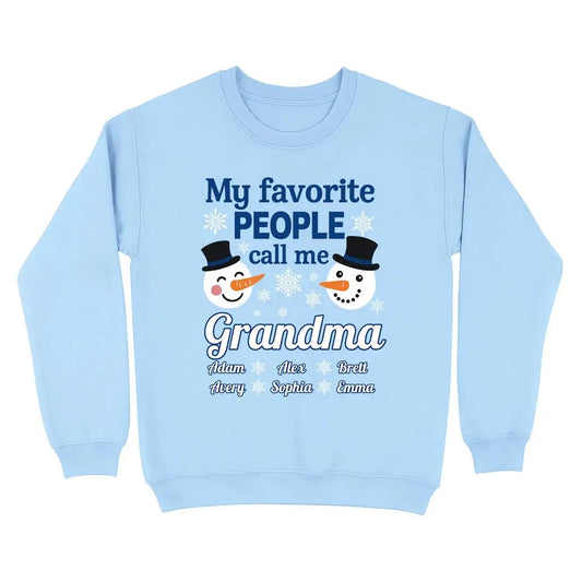 Personalized "My Favorite People Call Me Grandma" Sweatshirt – Custom Grandma Shirt with Kids' Names – Family Love Gift for Grandma  Ezcustomize