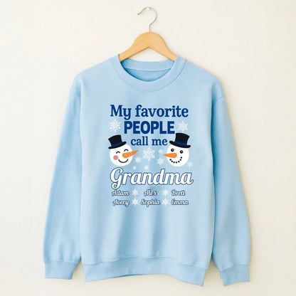 Personalized "My Favorite People Call Me Grandma" Sweatshirt – Custom Grandma Shirt with Kids' Names – Family Love Gift for Grandma  Ezcustomize