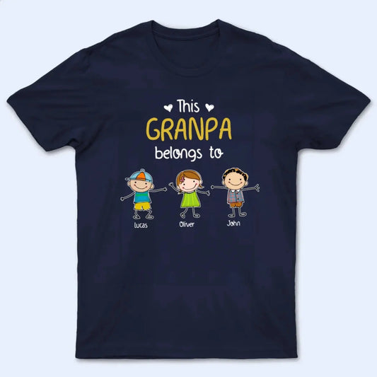 Personalized "This Grandpa Belongs To" Shirt - Custom Gift with Grandkids’ Names  Ezcustomize