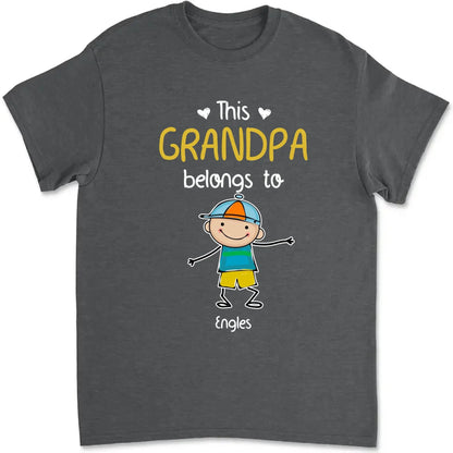 Personalized "This Grandpa Belongs To" Shirt - Custom Gift with Grandkids’ Names  Ezcustomize