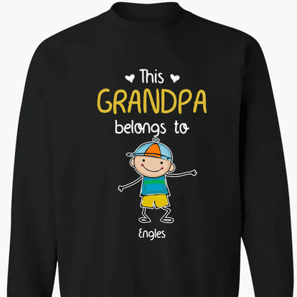 Personalized "This Grandpa Belongs To" Shirt - Custom Gift with Grandkids’ Names  Ezcustomize