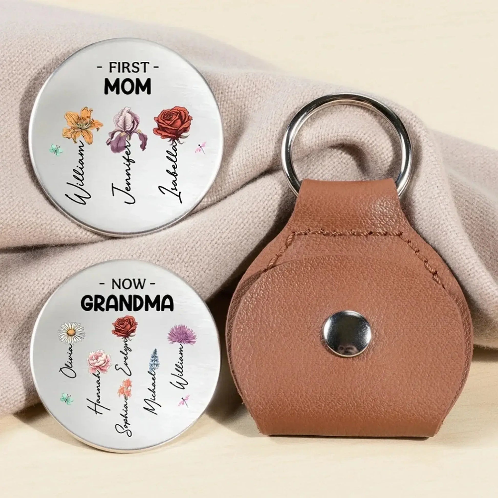 Pocket Hug for Mom Turned Grandma – Personalized Floral Keepsake Coin Token – Sweet Everyday Reminder & Birthday Gift from Kids  Ezcustomize
