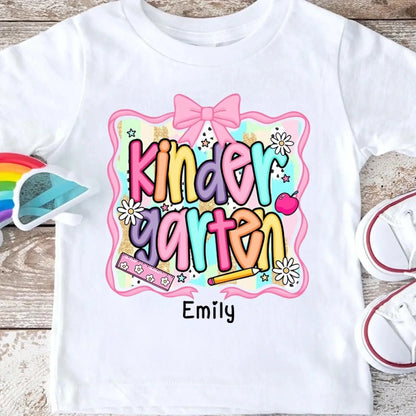 Preppy Back to School Shirt – Cute First Day of School Outfit Personalized with Name For Kids  Ezcustomize