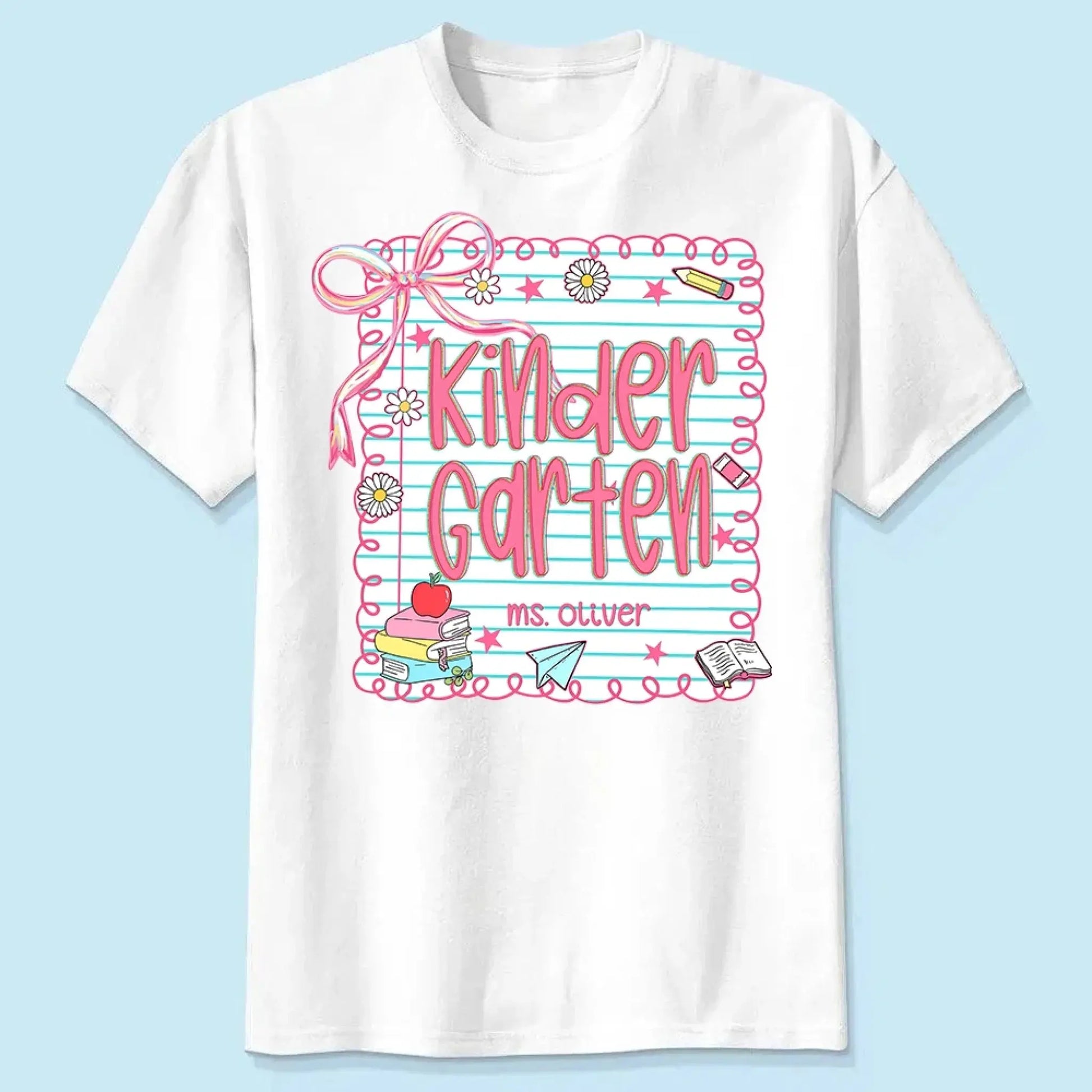 Preppy Coquette Teacher Shirt – Personalized First Day of School Tee - Cute Back to School Outfit for Educators  Ezcustomize
