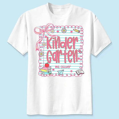 Preppy Coquette Teacher Shirt – Personalized First Day of School Tee - Cute Back to School Outfit for Educators  Ezcustomize
