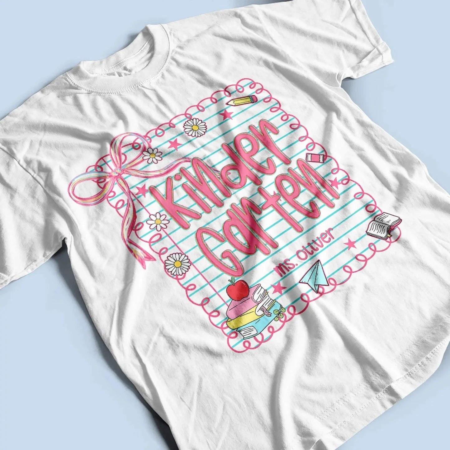 Preppy Coquette Teacher Shirt – Personalized First Day of School Tee - Cute Back to School Outfit for Educators  Ezcustomize