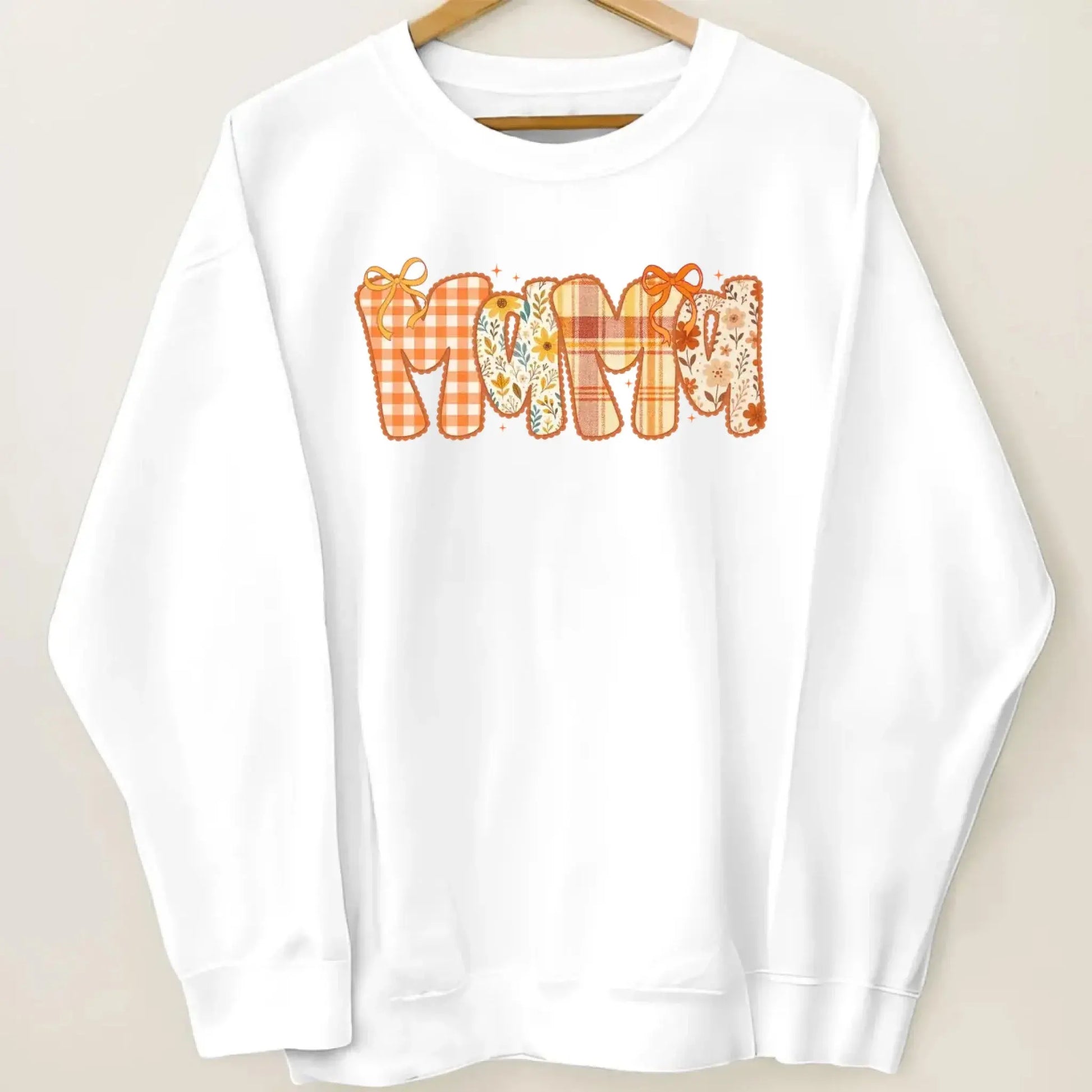 Preppy Retro Floral Fall – Personalized Sweatshirt for Mom & Grandma – Cozy Autumn Outfit & Heartfelt Seasonal Gift for Her  Ezcustomize