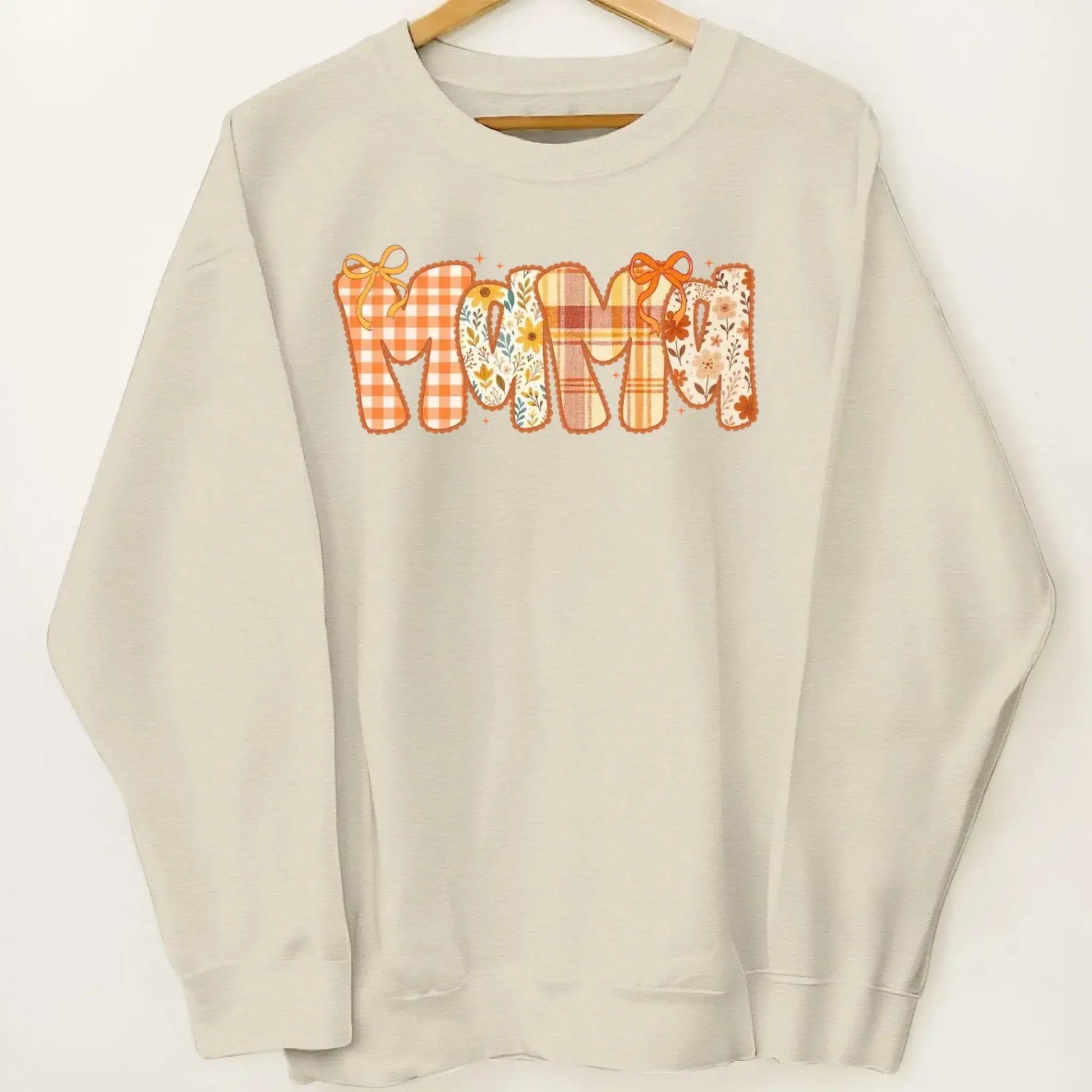Preppy Retro Floral Fall – Personalized Sweatshirt for Mom & Grandma – Cozy Autumn Outfit & Heartfelt Seasonal Gift for Her  Ezcustomize