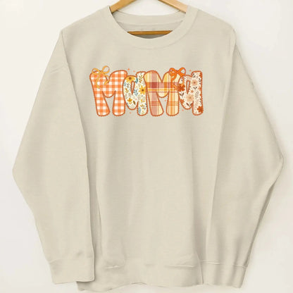 Preppy Retro Floral Fall – Personalized Sweatshirt for Mom & Grandma – Cozy Autumn Outfit & Heartfelt Seasonal Gift for Her  Ezcustomize