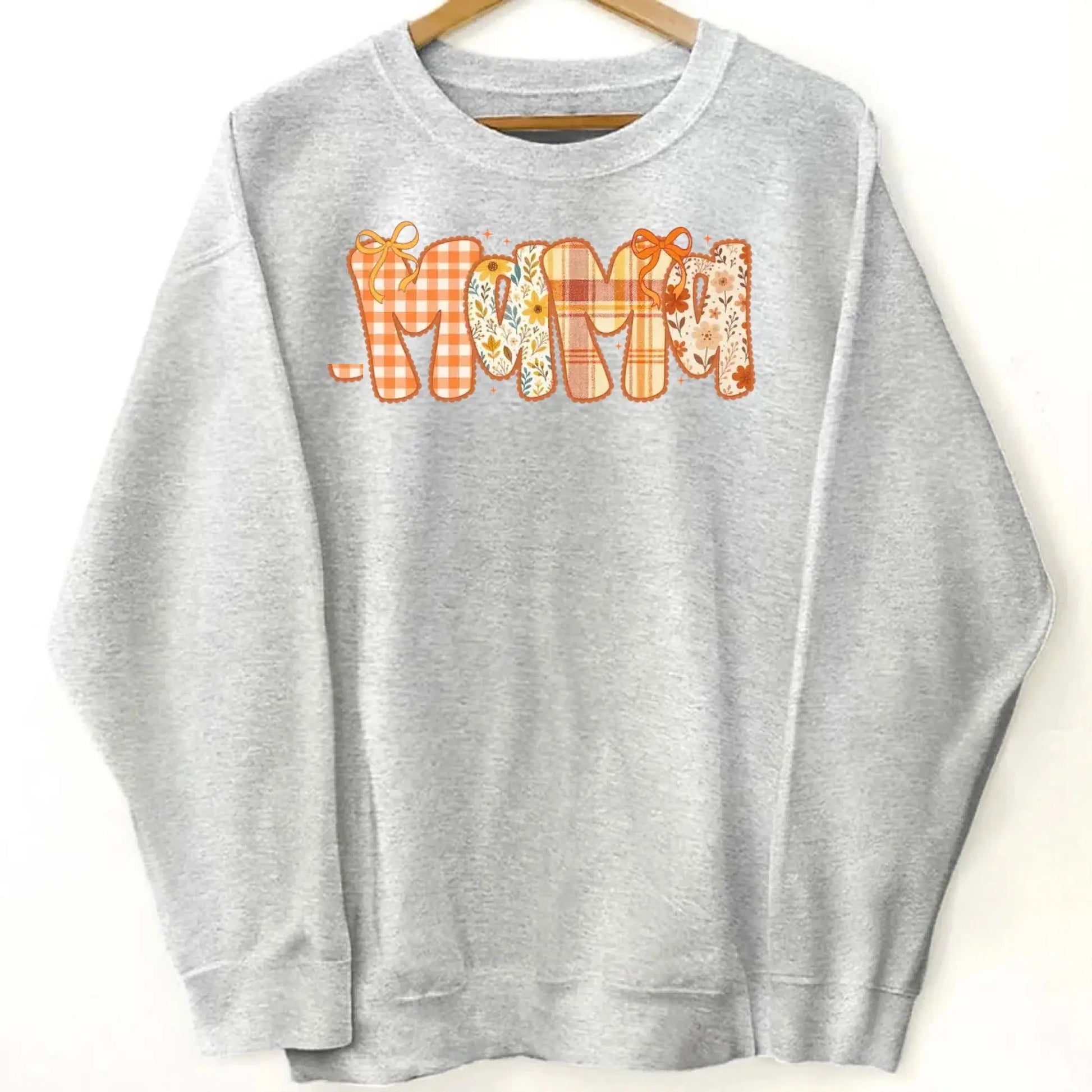 Preppy Retro Floral Fall – Personalized Sweatshirt for Mom & Grandma – Cozy Autumn Outfit & Heartfelt Seasonal Gift for Her  Ezcustomize
