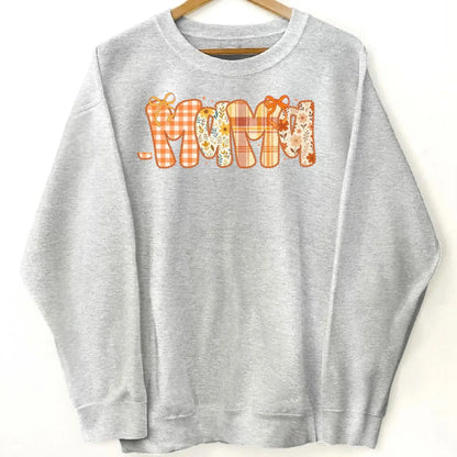 Preppy Retro Floral Fall – Personalized Sweatshirt for Mom & Grandma – Cozy Autumn Outfit & Heartfelt Seasonal Gift for Her  Ezcustomize