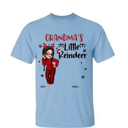 Pretty Grandma's Little Reindeer - Personalized Custom T Shirt - Christmas Gift for Grandma/Grandparent  Ezcustomize
