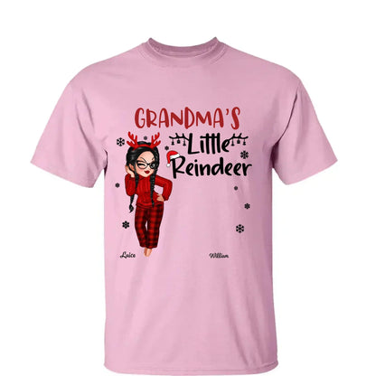 Pretty Grandma's Little Reindeer - Personalized Custom T Shirt - Christmas Gift for Grandma/Grandparent  Ezcustomize