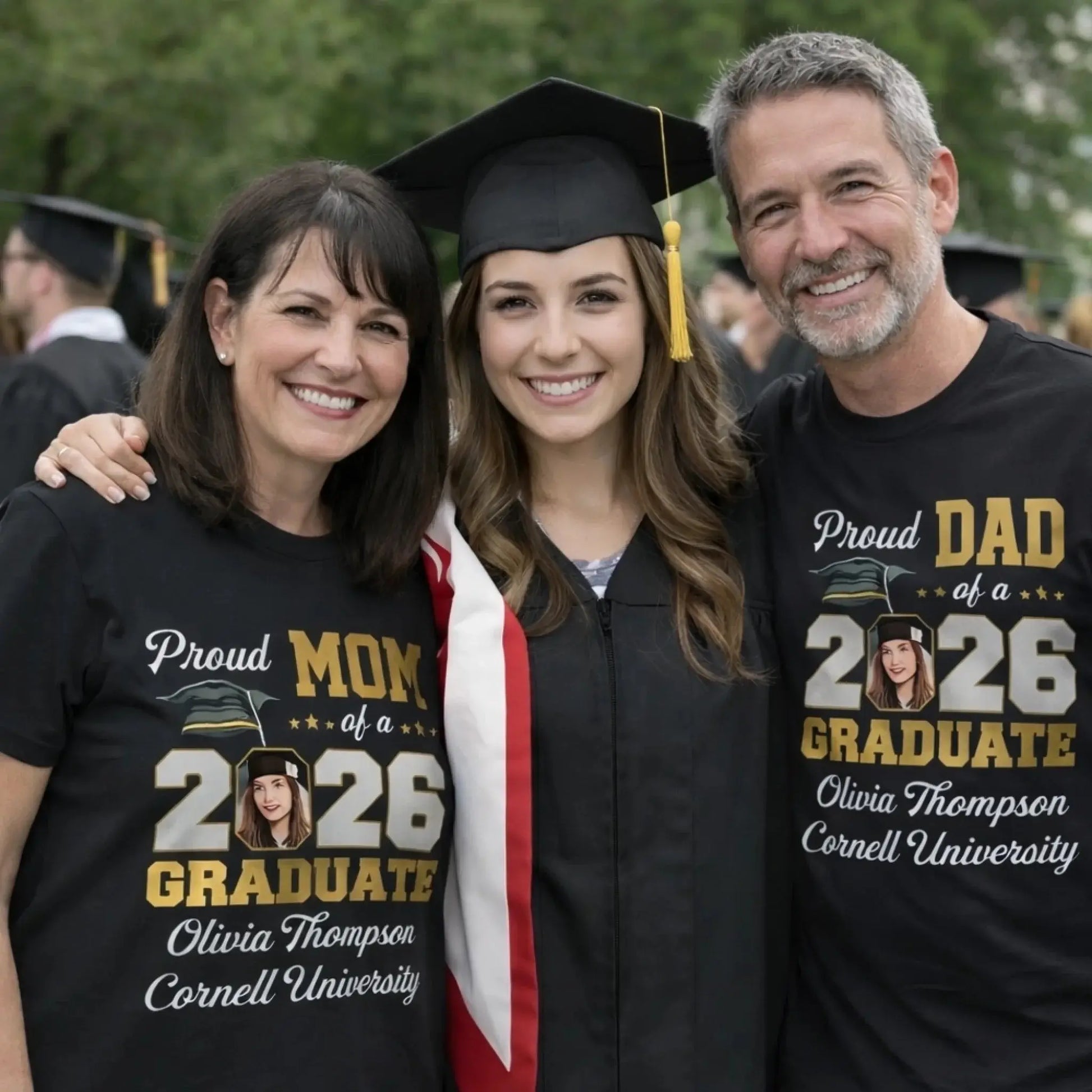 Proud Family Graduate Custom Photo Name & University - Personalized T-Shirt/Hoodie - Gift for Mom, Dad, Brother, Sister, Son, Daughter  Ezcustomize