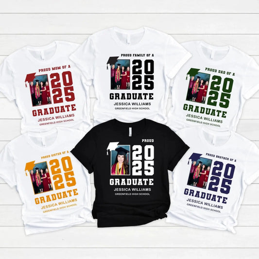 Proud Family of a 2025 Graduate Shirt – Custom School & Name Graduation T-Shirt for Senior’s Family Members  Ezcustomize