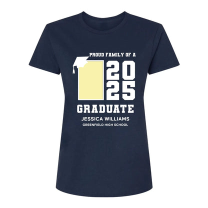Proud Family of a 2025 Graduate Shirt – Custom School & Name Graduation T-Shirt for Senior’s Family Members  Ezcustomize