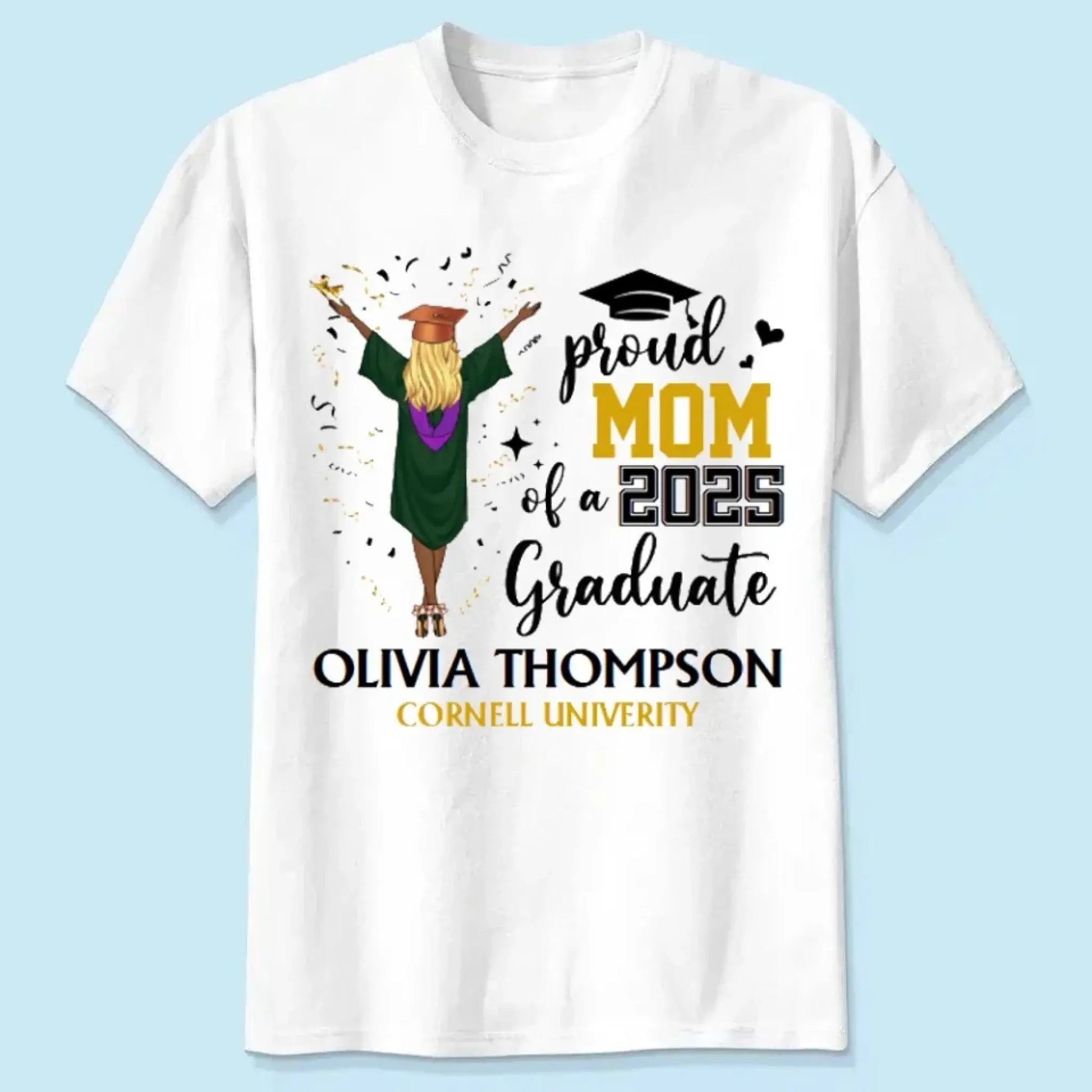 Proud Family of a 2025 Graduate – Personalized T-Shirt – Custom Graduation Party Tee for Parents, Siblings & Relatives  Ezcustomize