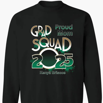 Proud Mom/Dad Squad 2025 Shirt – Personalized Graduation T-Shirt – Custom Gift for Senior Families & Graduation Day  Ezcustomize