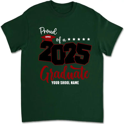 Proud Mom of 2025 Graduate Shirt – Personalized Senior Graduation Tee with Name & School, Custom Family Gift  Ezcustomize