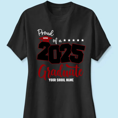 Proud Mom of 2025 Graduate Shirt – Personalized Senior Graduation Tee with Name & School, Custom Family Gift  Ezcustomize