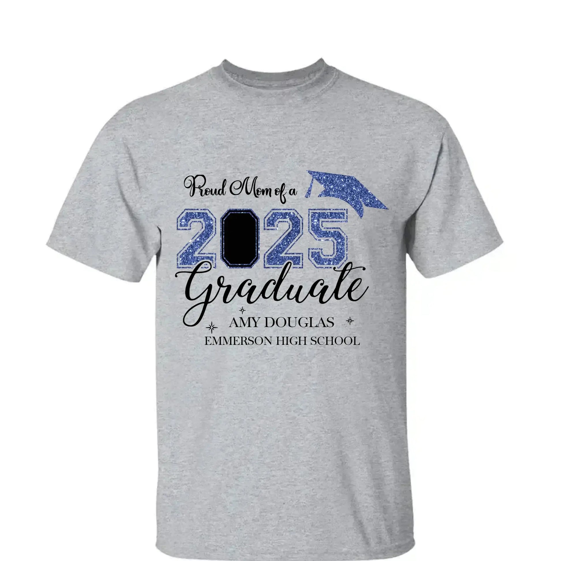 Proud Mom of a 2025 Graduate – Personalized T-Shirt, Graduation Family Shirt, Perfect for 2025 Senior Party Celebrations  Ezcustomize