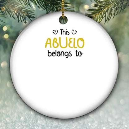 Proud To Be Their Holiday Grandpa - Personalized Custom Ceramic Ornament - Christmas Gift for Grandpa/Papa  Ezcustomize