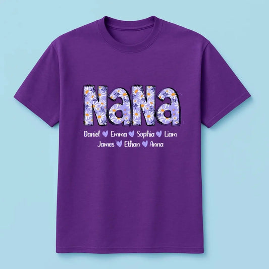 Purple Daisy Gigi Shirt with Grandkids – Personalized T-Shirt – Custom Mother’s Day Gift for Grandma from Grandchildren  Ezcustomize