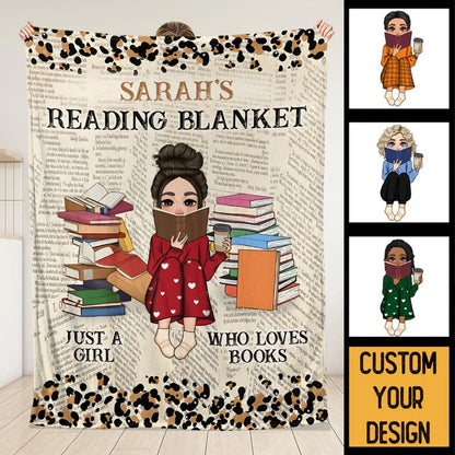Reading Book Blanket - Personalized Blanket  Ezcustomize