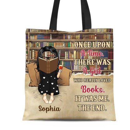 Reading Just A Girl Who Loves Book - Gift For Book Lovers - Personalized Custom Zippered Canvas Bag