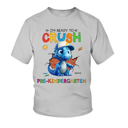 Ready to Crush Kindergarten/First Grade – Personalized T-Shirt/Youth Tee for Grandson – Fun Gift for Back to School  Ezcustomize
