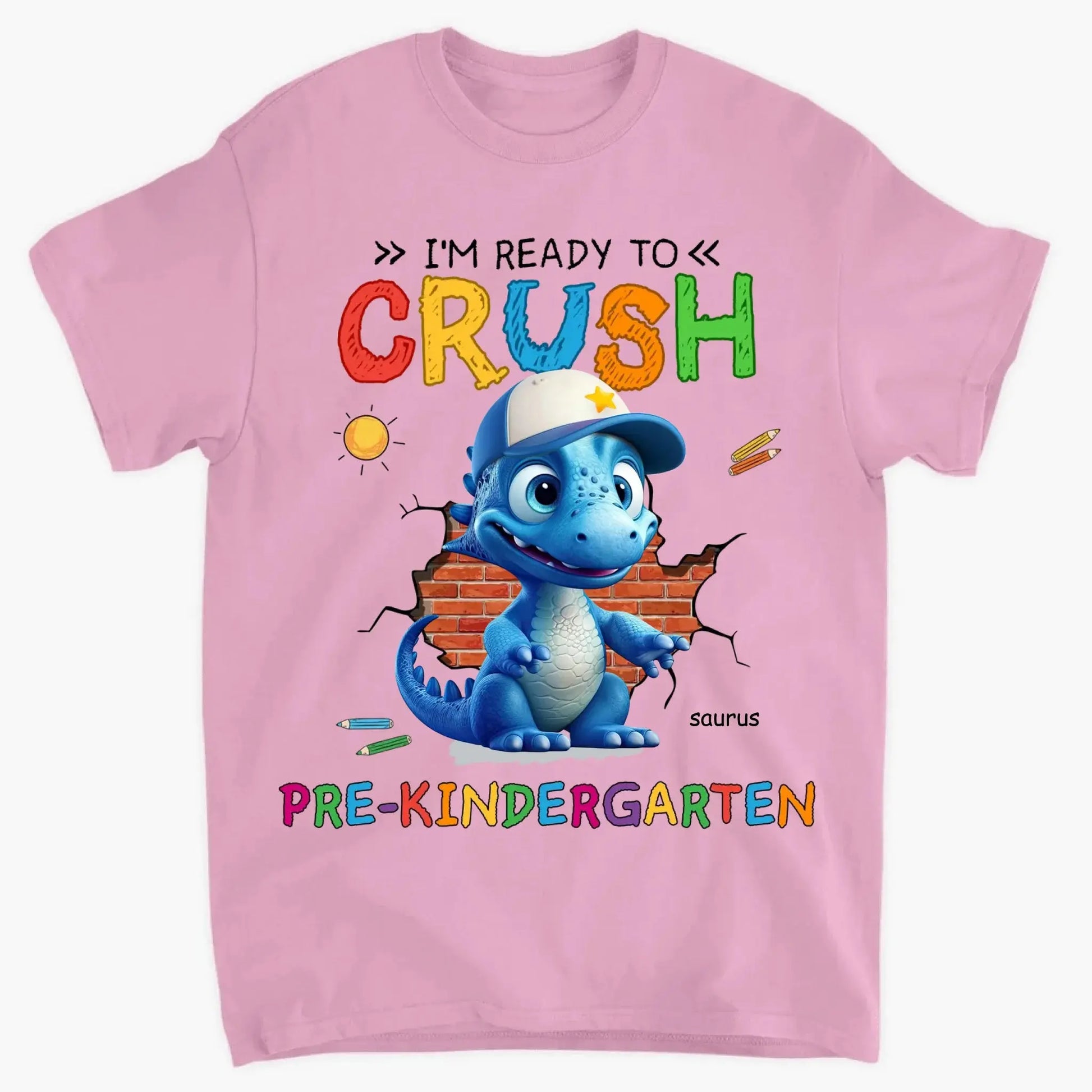 Ready to Crush Kindergarten/First Grade – Personalized T-Shirt/Youth Tee for Grandson – Fun Gift for Back to School  Ezcustomize