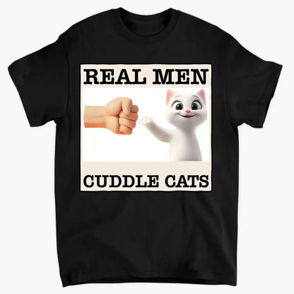 "Real Men Cuddle Cats" - Personalized Shirt, Hoodie, Sweater - Perfect Custom Gift for Cat Dads & Cat Lovers  Ezcustomize
