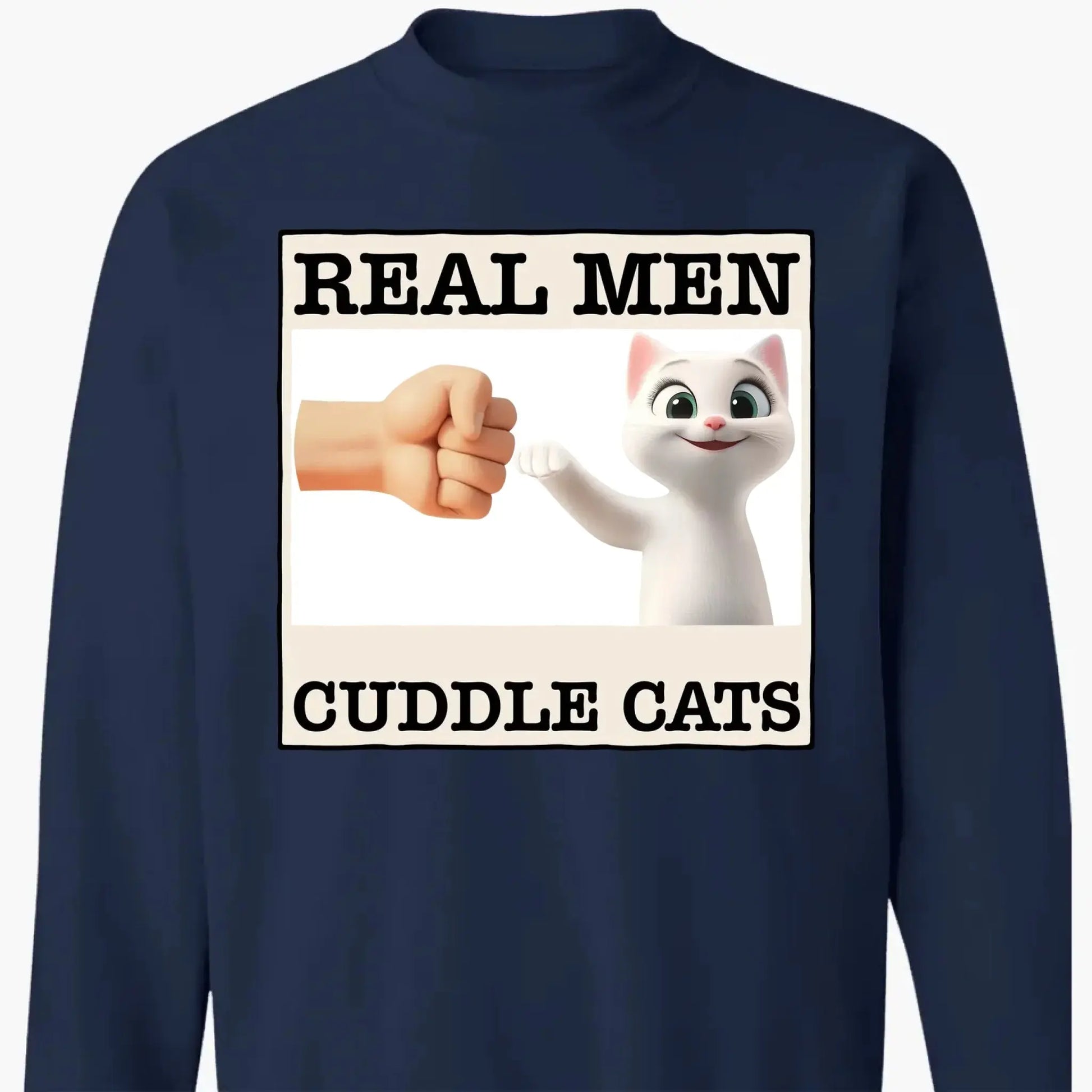 "Real Men Cuddle Cats" - Personalized Shirt, Hoodie, Sweater - Perfect Custom Gift for Cat Dads & Cat Lovers  Ezcustomize