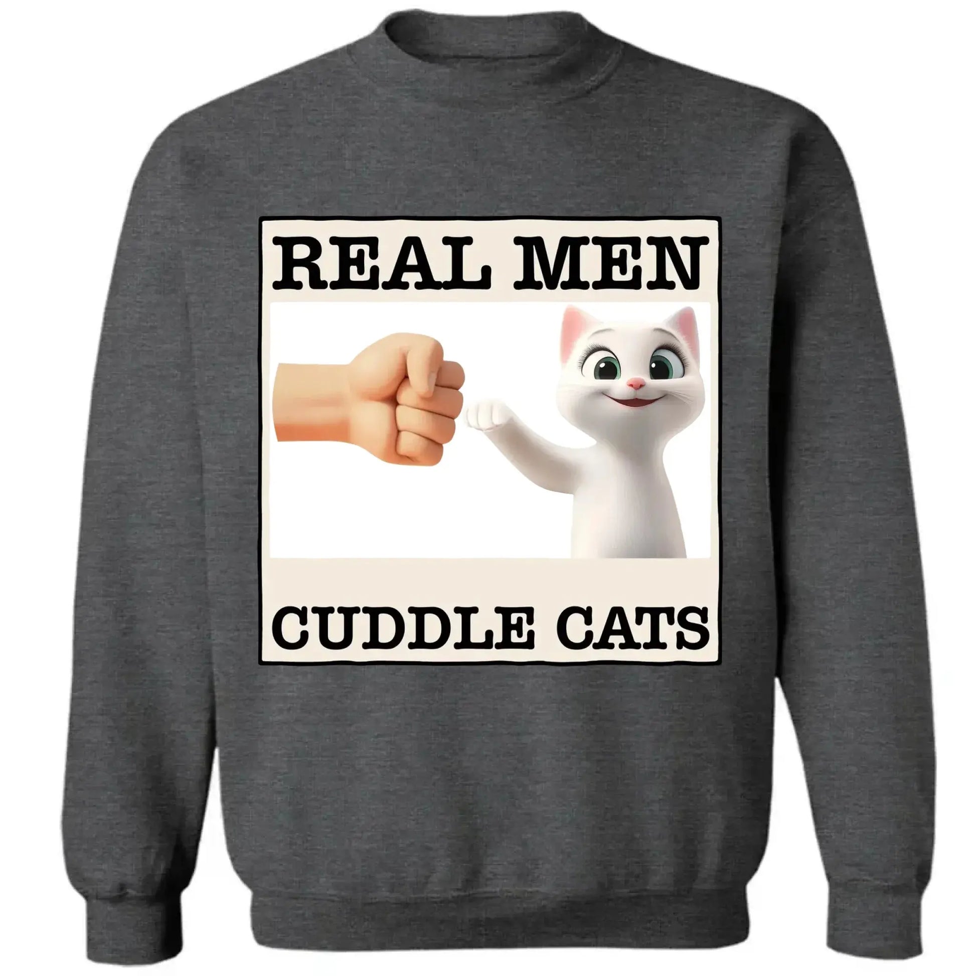"Real Men Cuddle Cats" - Personalized Shirt, Hoodie, Sweater - Perfect Custom Gift for Cat Dads & Cat Lovers  Ezcustomize