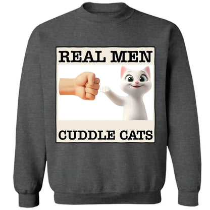 "Real Men Cuddle Cats" - Personalized Shirt, Hoodie, Sweater - Perfect Custom Gift for Cat Dads & Cat Lovers  Ezcustomize