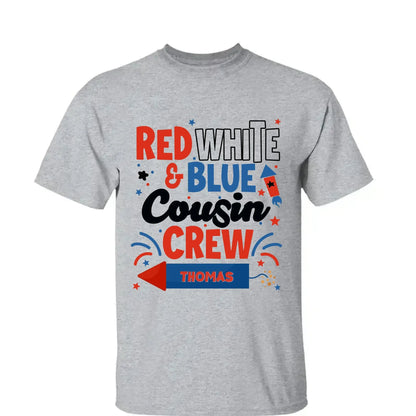 Red White and Blue Cousin Crew Shirt – Personalized 4th of July T-Shirt for Kids, Boys, Girls, Family Matching Independence Day Outfit  Ezcustomize