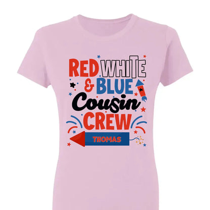 Red White and Blue Cousin Crew Shirt – Personalized 4th of July T-Shirt for Kids, Boys, Girls, Family Matching Independence Day Outfit  Ezcustomize
